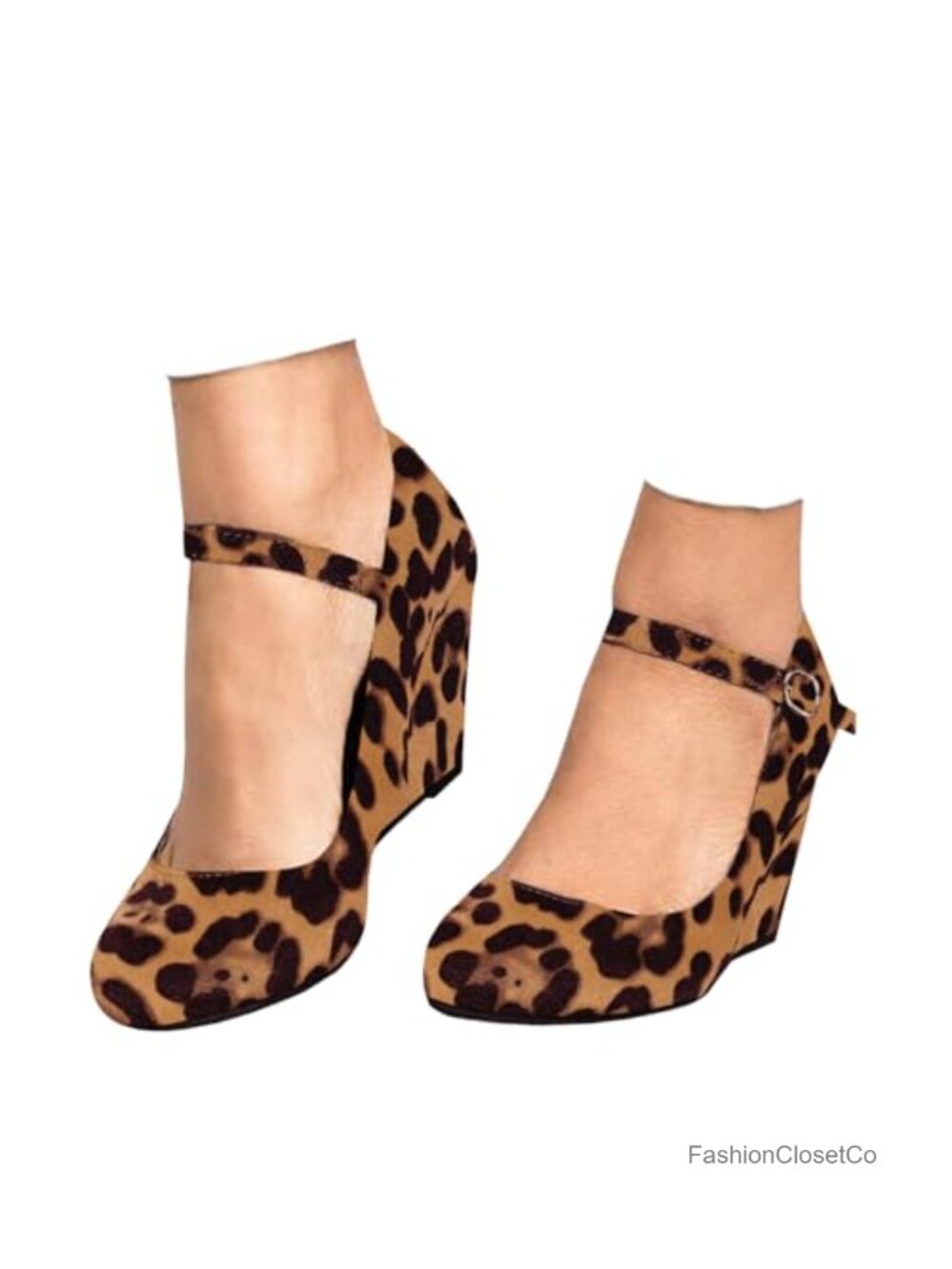 Women's Wedge Pumps Mary Jane Shoes Ankle Strap Heels Suede Dressy Work